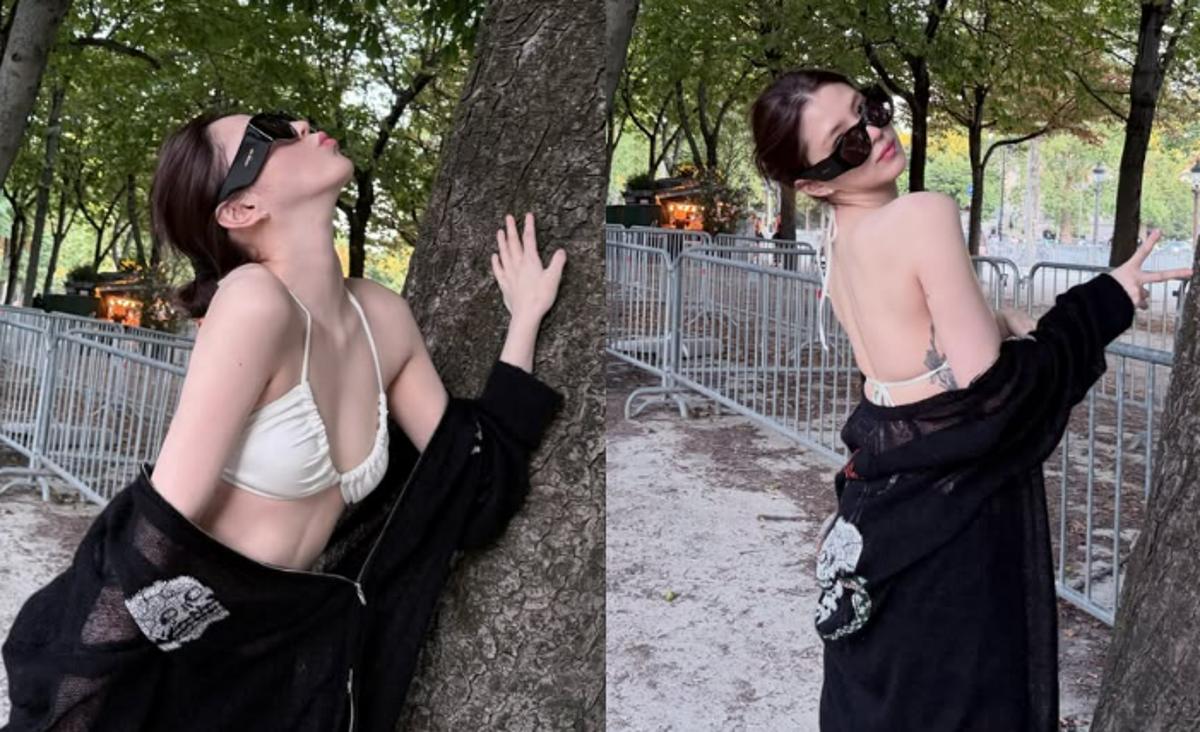 Han So-hee in Paris for Dior Haute Couture, waist tattoo spotted in SNS photos
