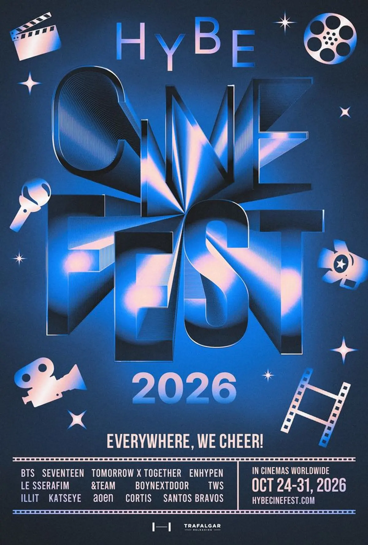 HYBE Cine Fest 2026: BTS live viewings, SEVENTEEN & TXT concert films across 50 countries Oct 24–31