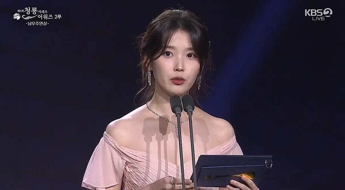 IU makes first public appearance after breakup with Lee Jong-suk