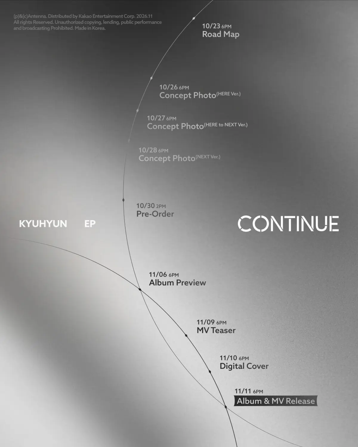 Kyuhyun drops comeback roadmap for EP 'CONTINUE', out November 11