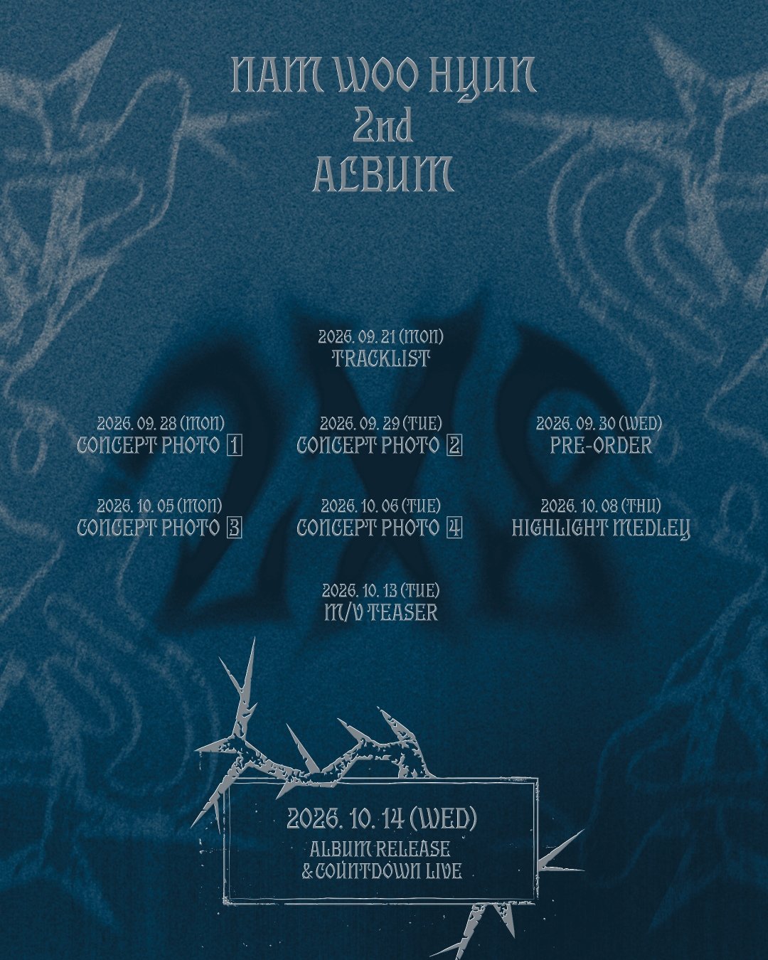 Nam Woo-hyun announces full promo schedule for second album '2X8', out October 14