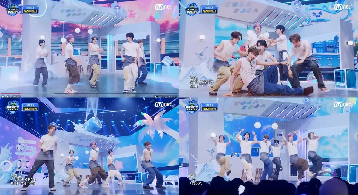 TWS brings Korean version of 'SODA SODA' to M Countdown as Japan single breaks team sales record
