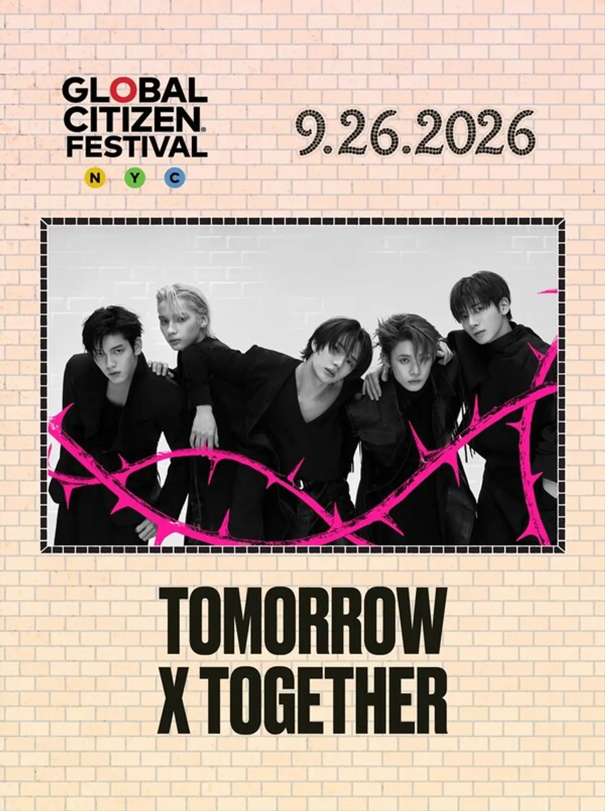 TXT to headline 2026 Global Citizen Festival in New York — only K-pop act on the lineup